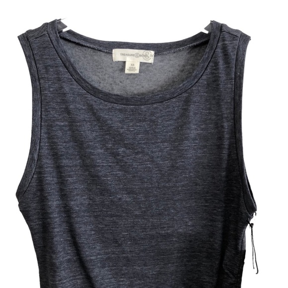 Treasure & Bond Navy Night Heather Ruched Tulip Hem Dress - Picture 4 of 13